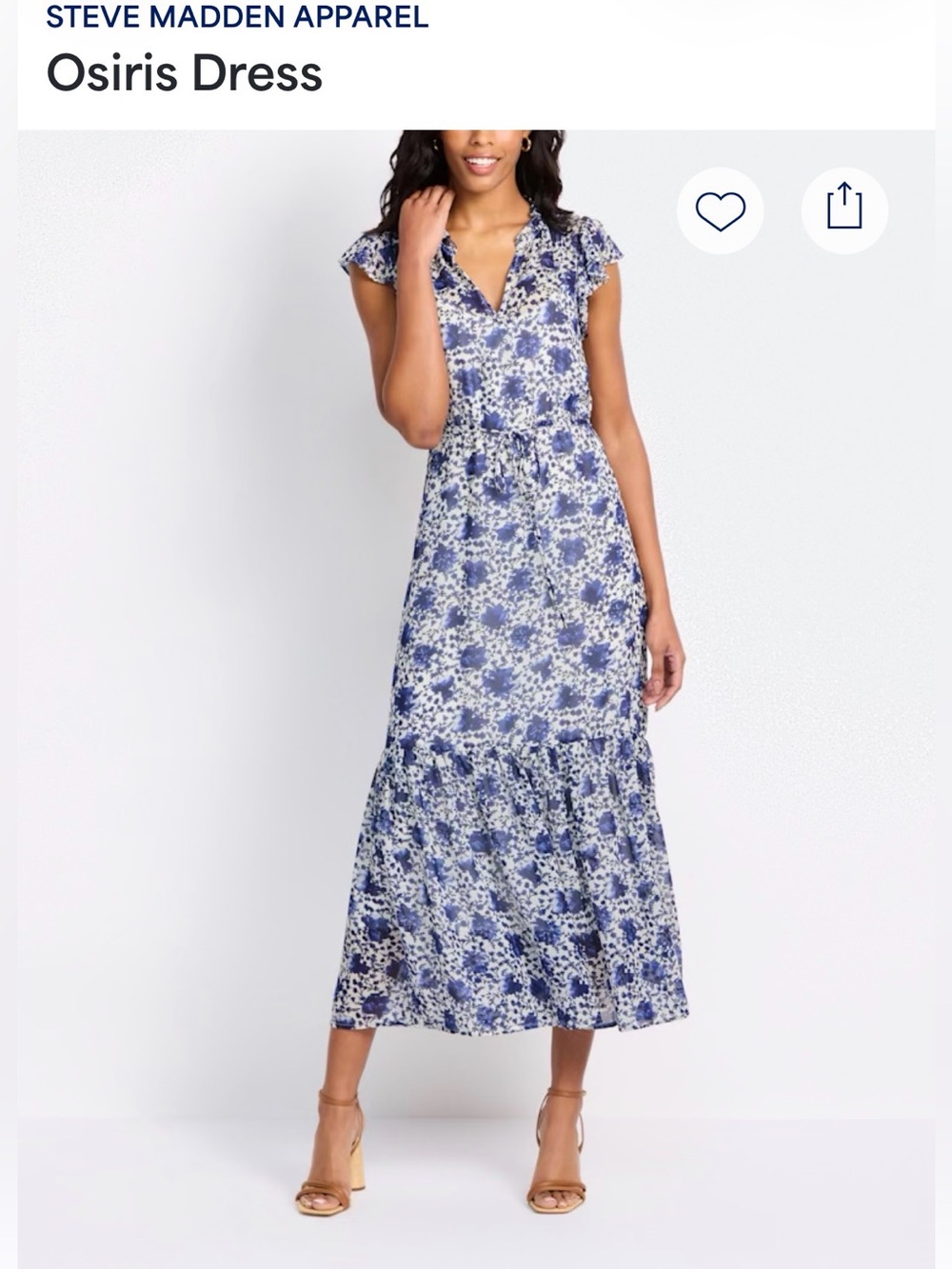 Steve Madden Blue and White Floral Maxi Dress